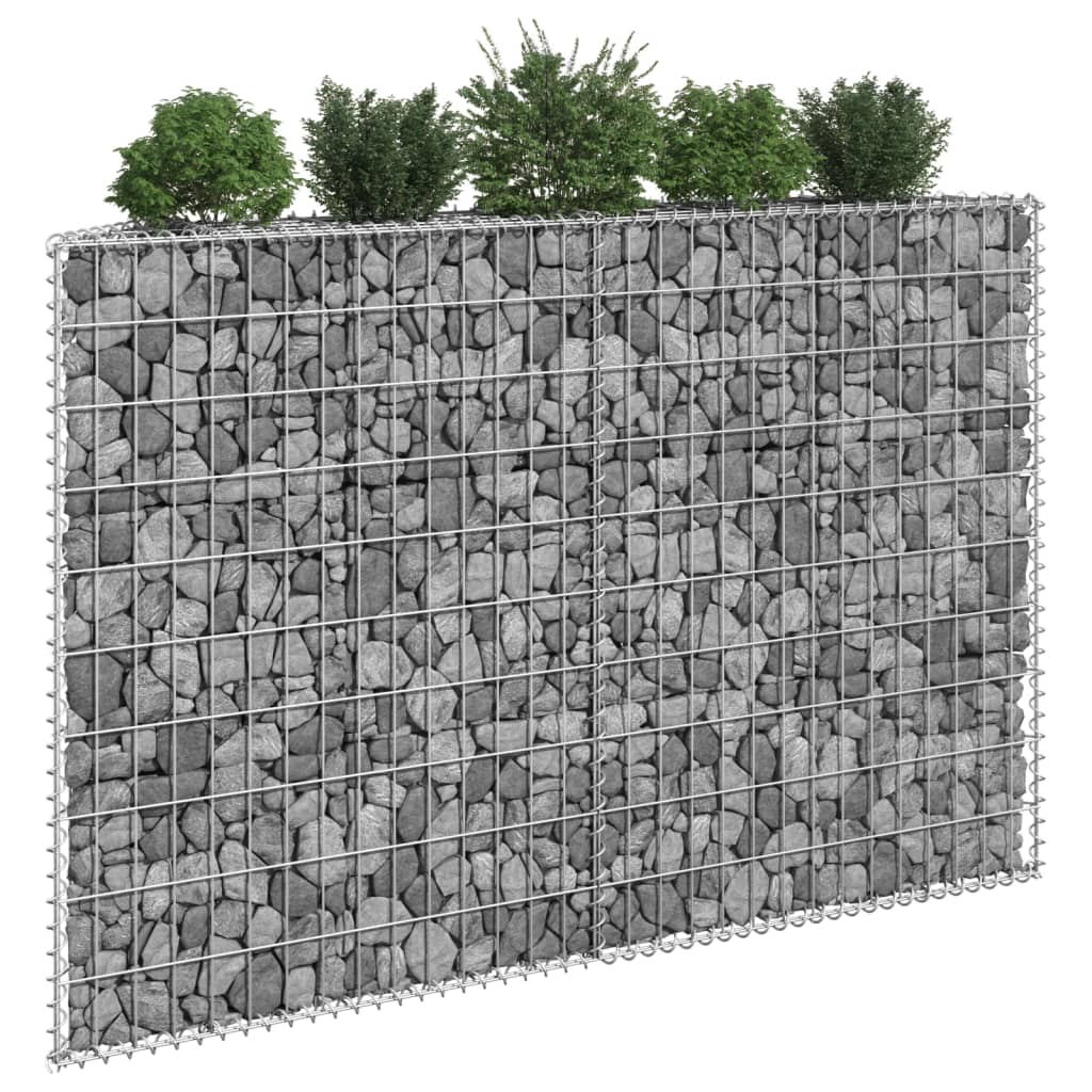 vidaXL Trapezium Gabion Raised Bed Galvanized Steel 59.1"x7.9"x39.4"