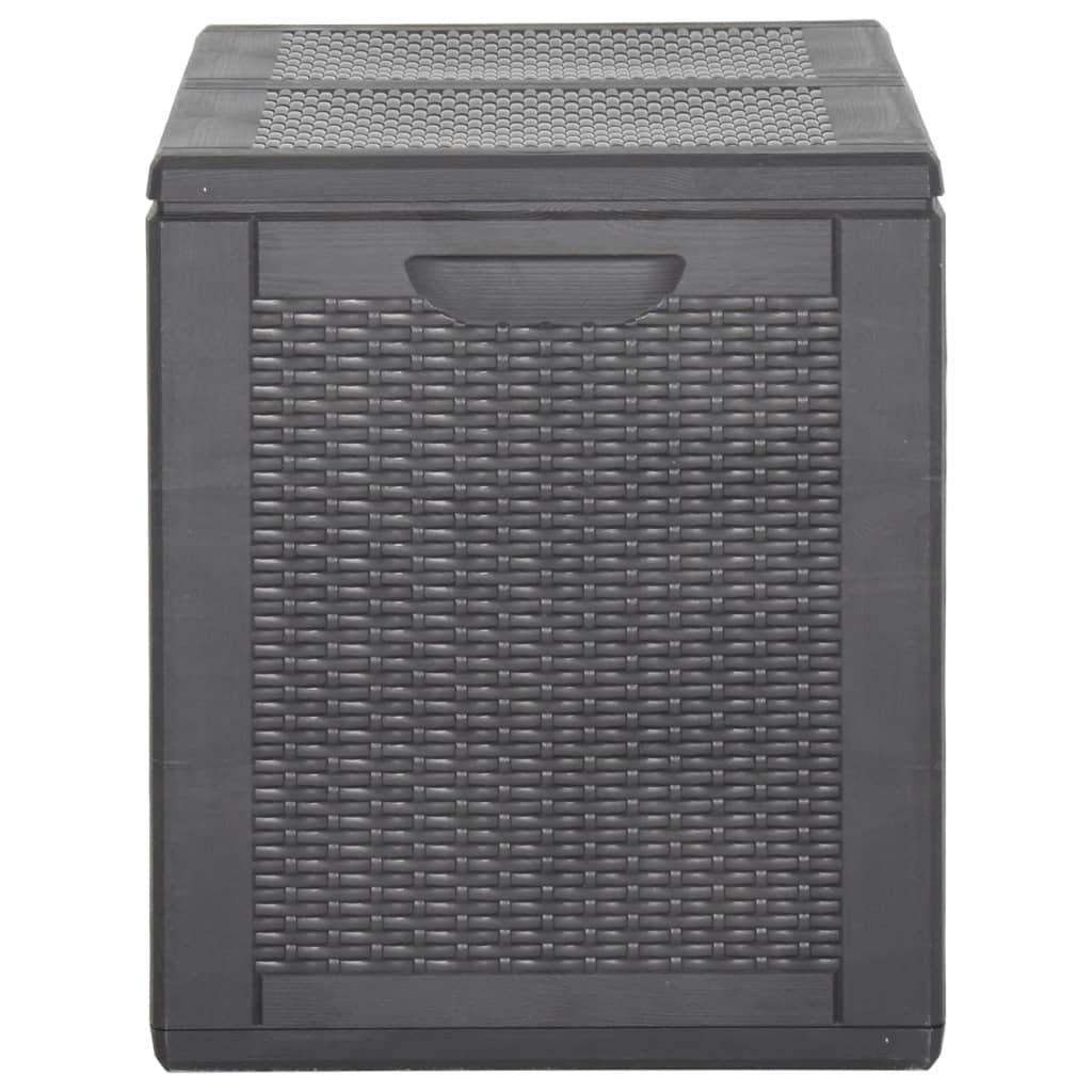 vidaXL Patio Storage Box 47.6 gal Black PP Rattan