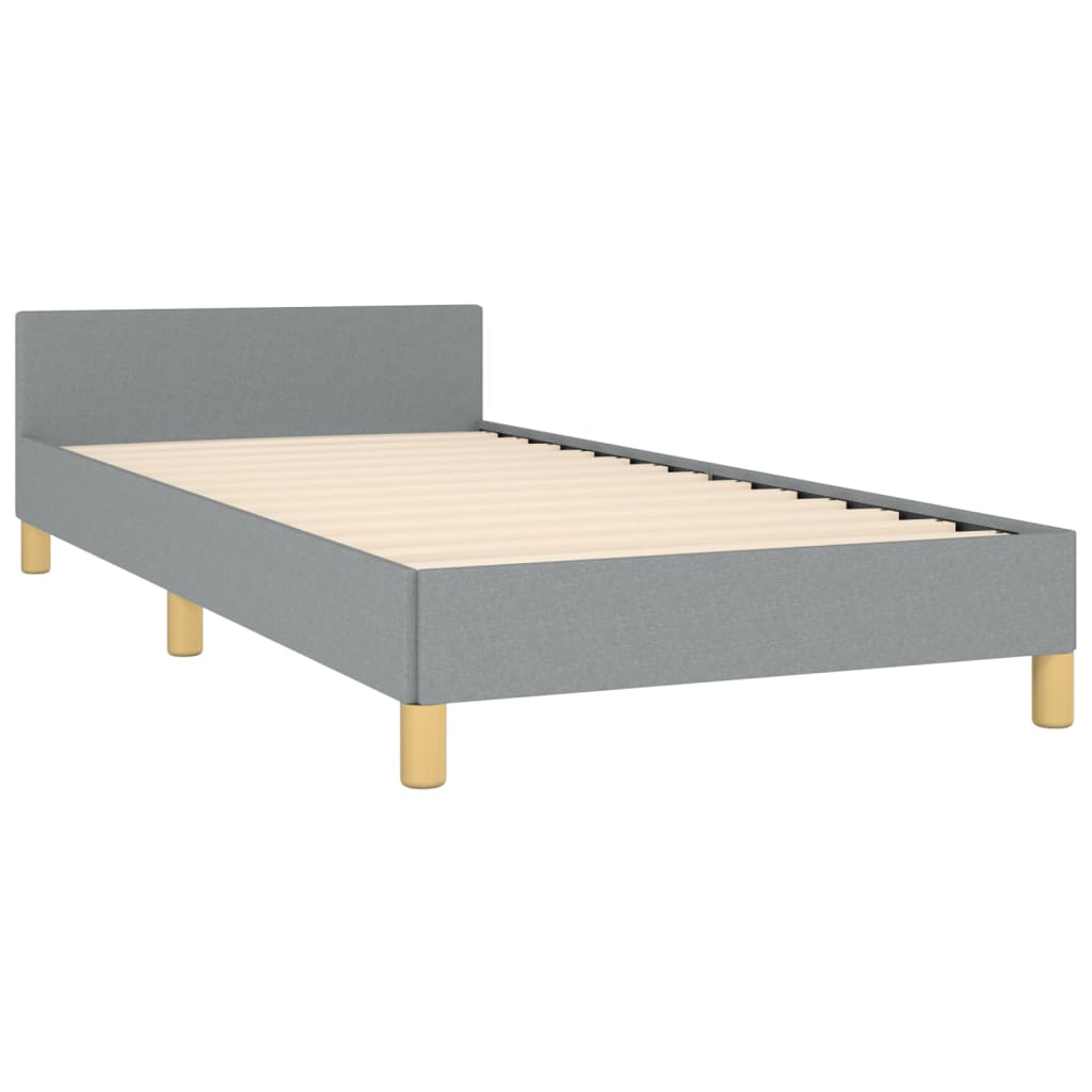 vidaXL Bed Frame without Mattress Light Gray Twin Fabric