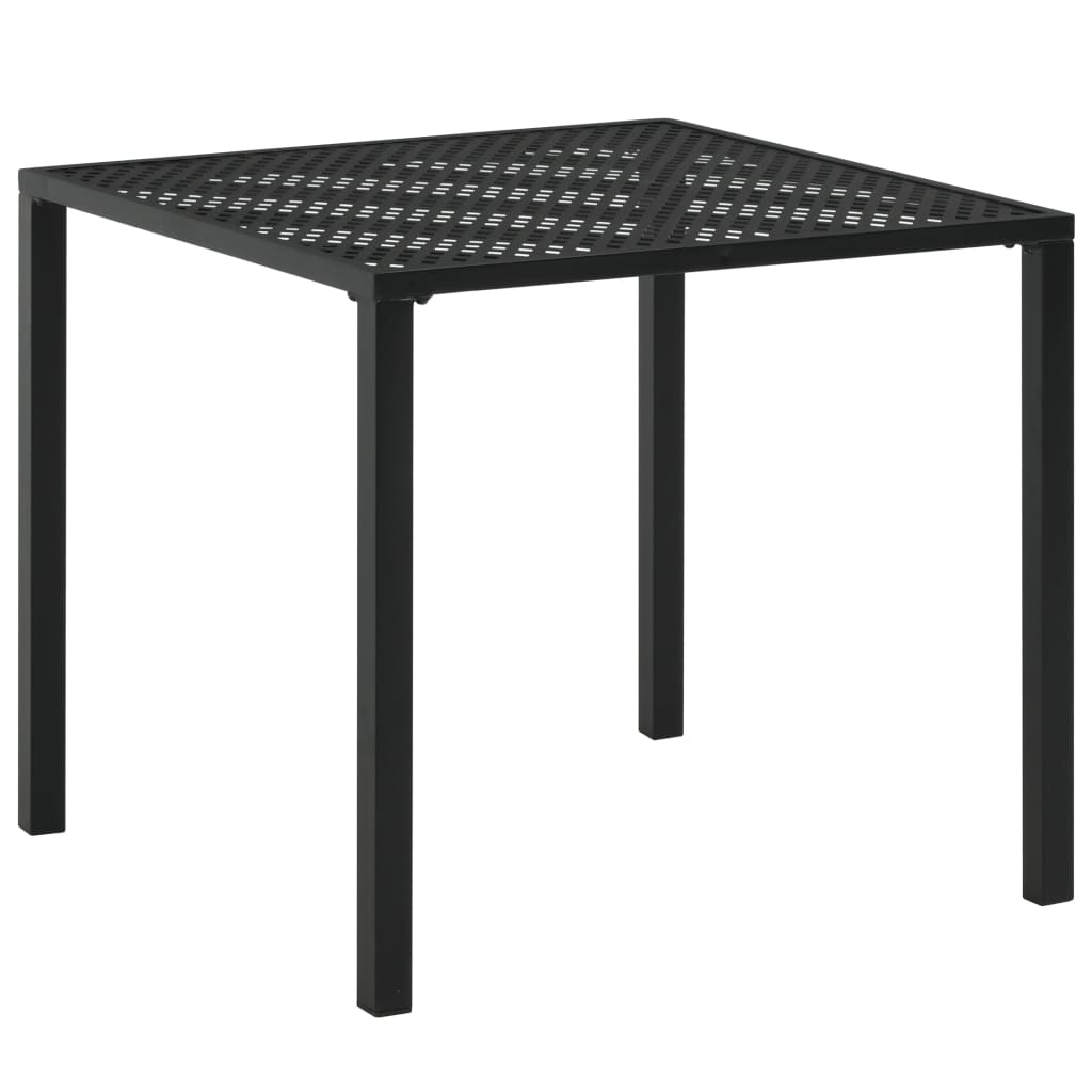 vidaXL Patio Table Black 31.5"x31.5"x28.3" Steel