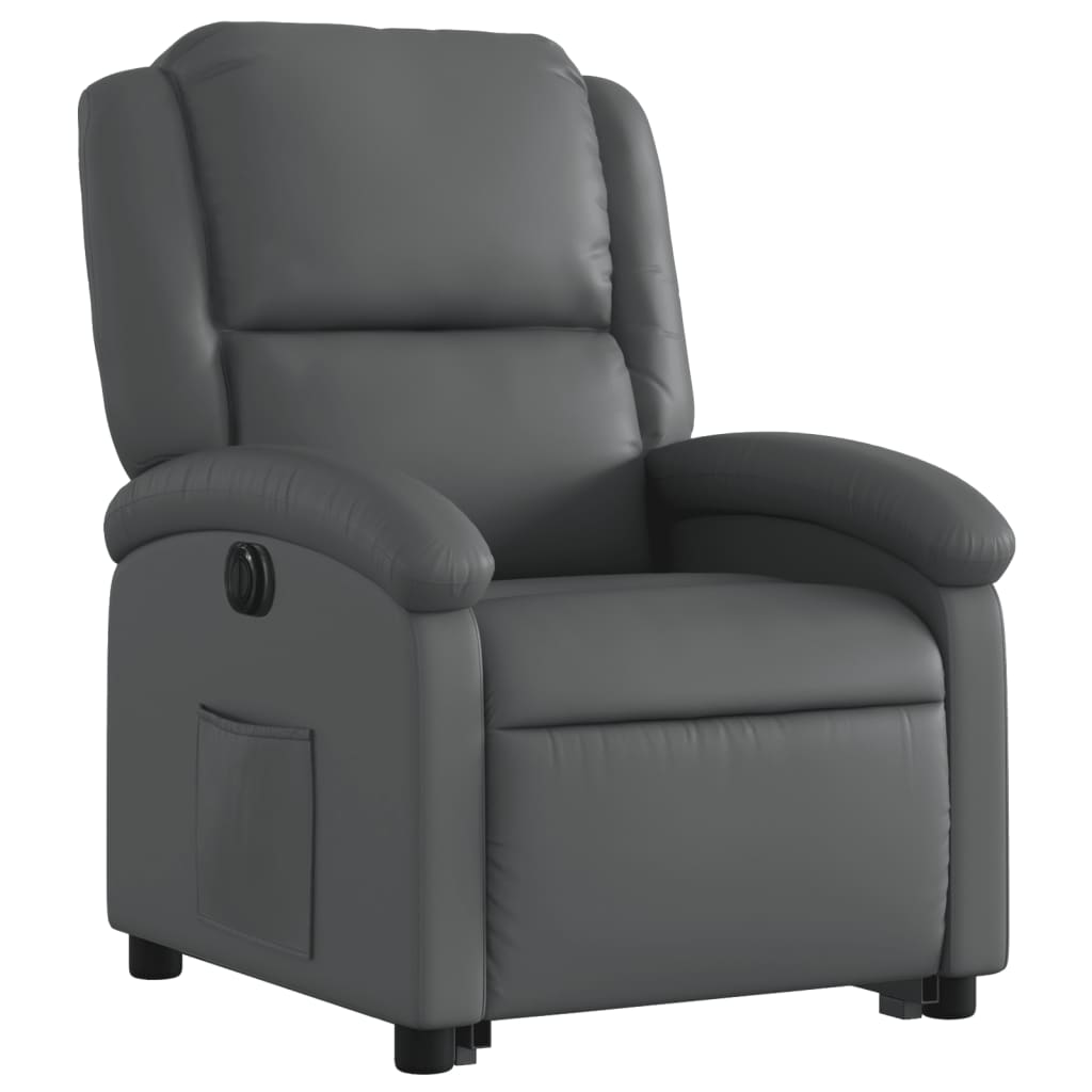 vidaXL Electric Stand up Recliner Chair Gray Faux Leather