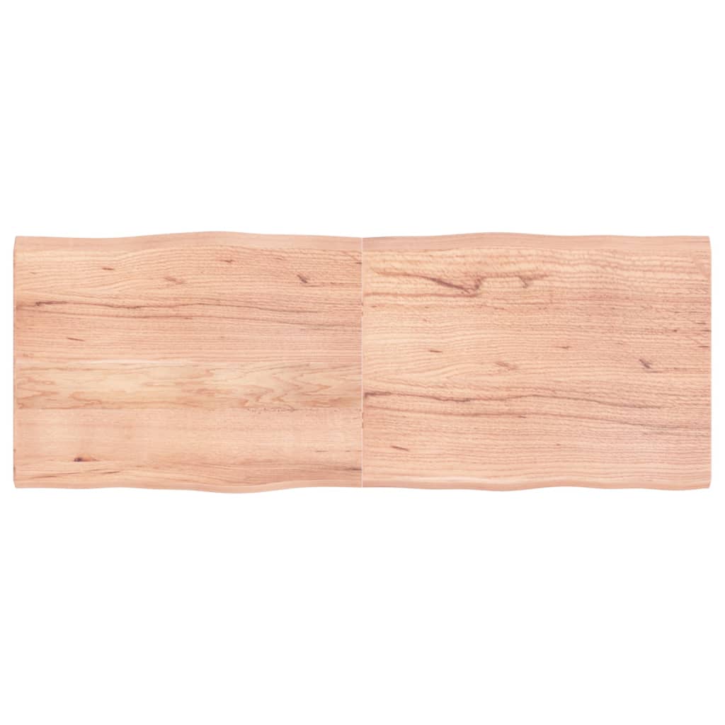 vidaXL Table Top Light Brown 63"x23.6"x(0.8"-1.6") Treated Solid Wood Live Edge