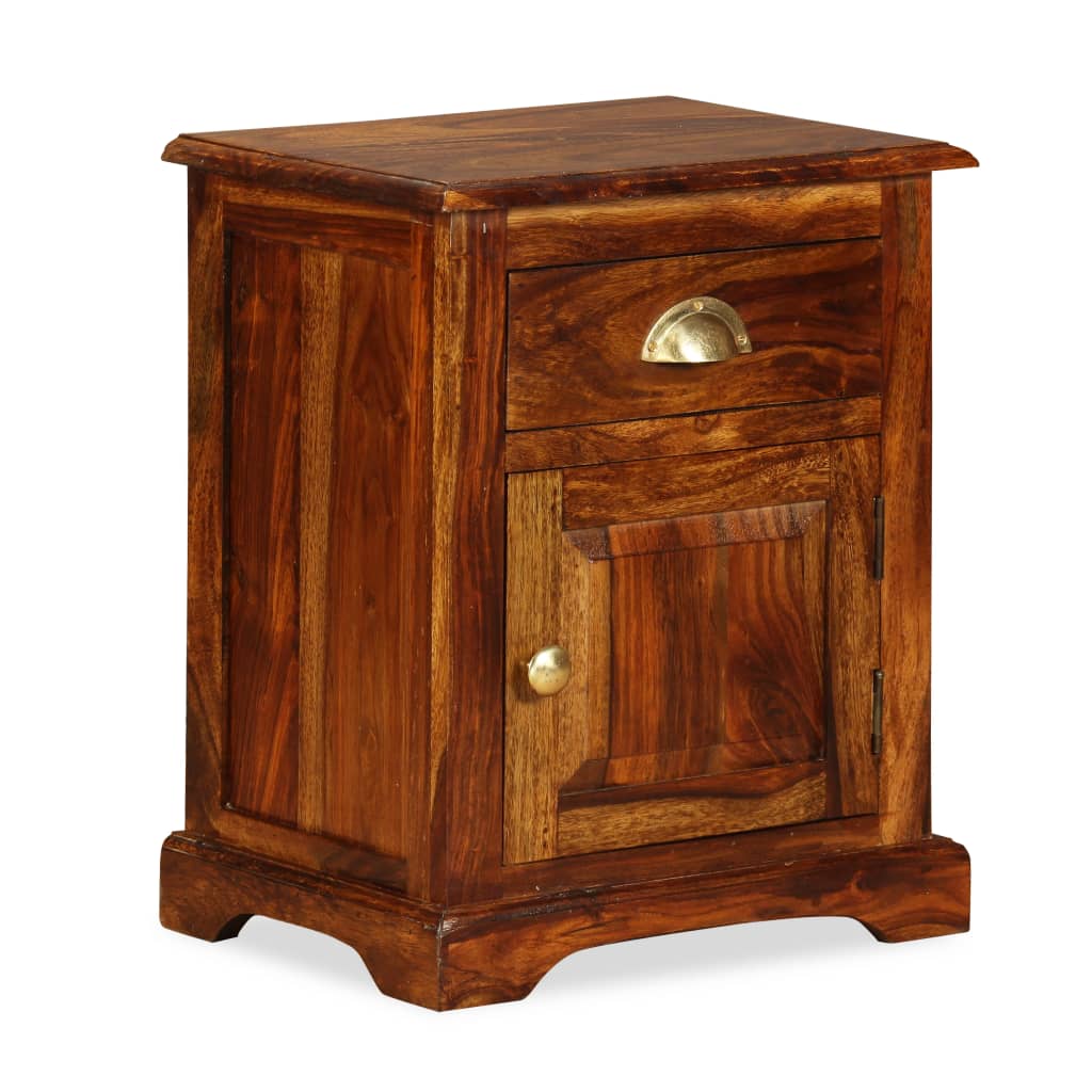 vidaXL Bedside Cabinet 2 pcs 15.7"x11.8"x19.7" Solid Sheesham Wood