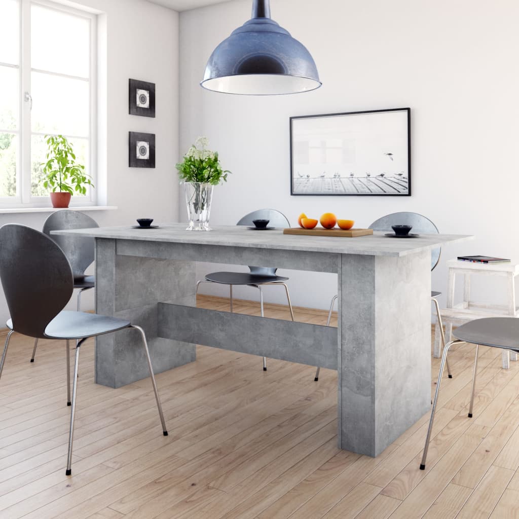 vidaXL Dining Table Concrete Gray 70.9"x35.4"x29.9" Engineered Wood