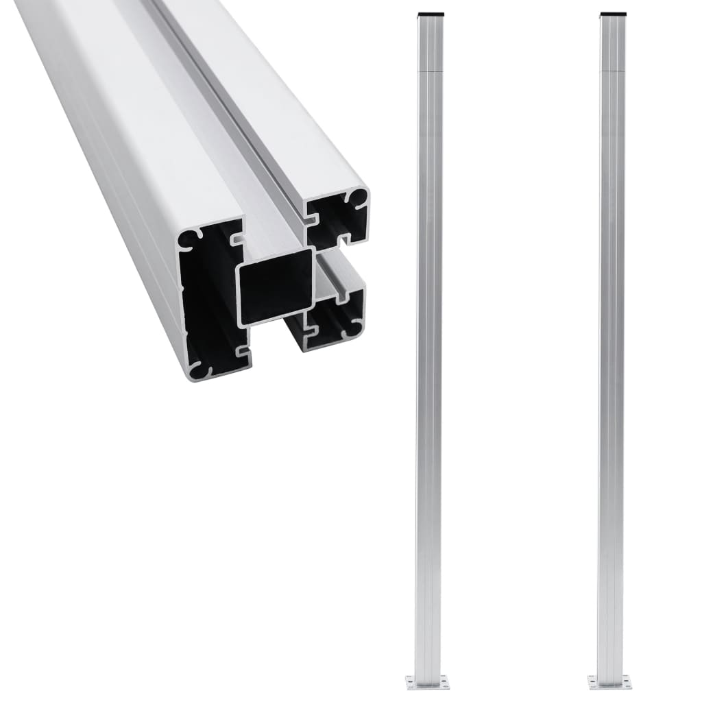 vidaXL Fence Posts 2 pcs Aluminum 72.8"