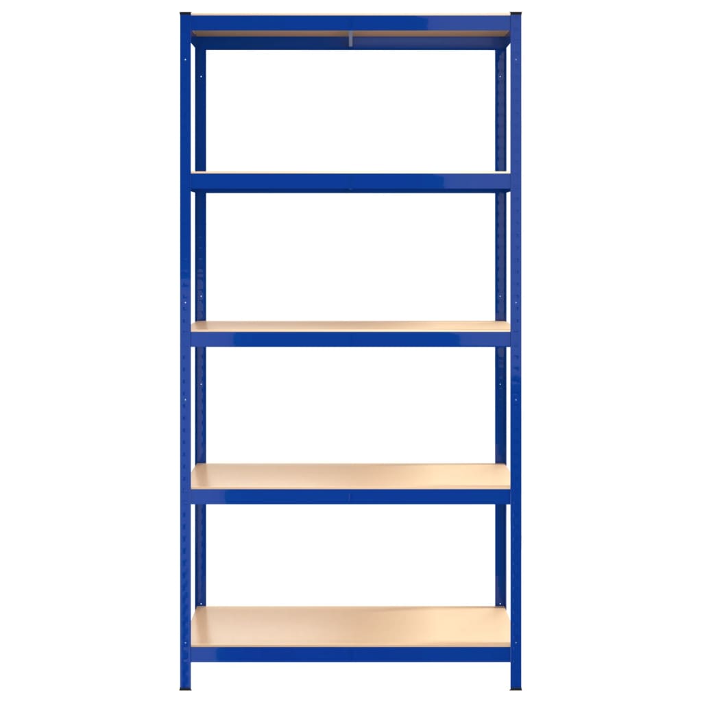 vidaXL 5-Layer Shelves 2 pcs Blue Steel&Engineered Wood