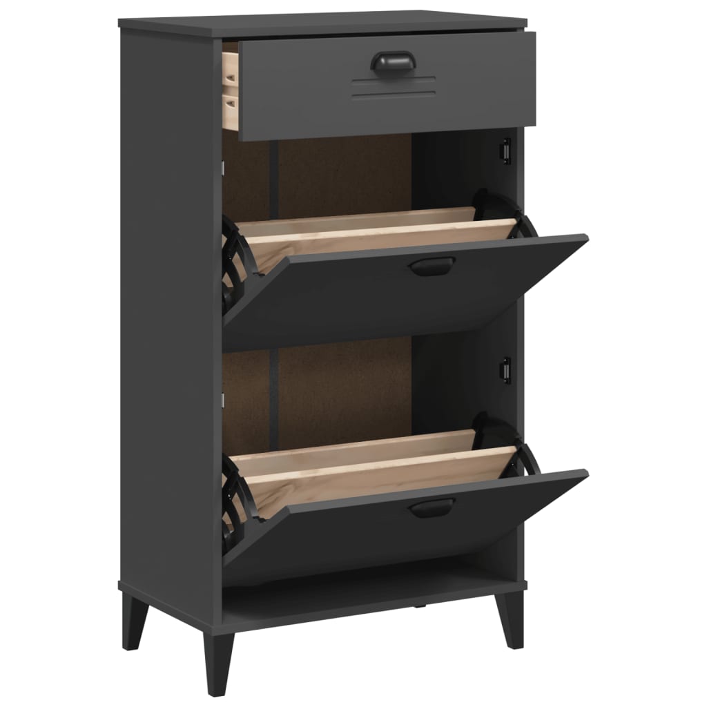 vidaXL Shoe Cabinet VIKEN Anthracite Gray Engineered Wood