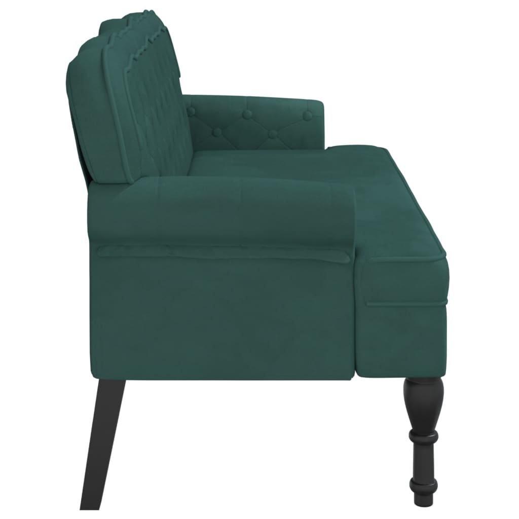 vidaXL Bench with Backrest Dark Green 47"x25.4"x29.5" Velvet