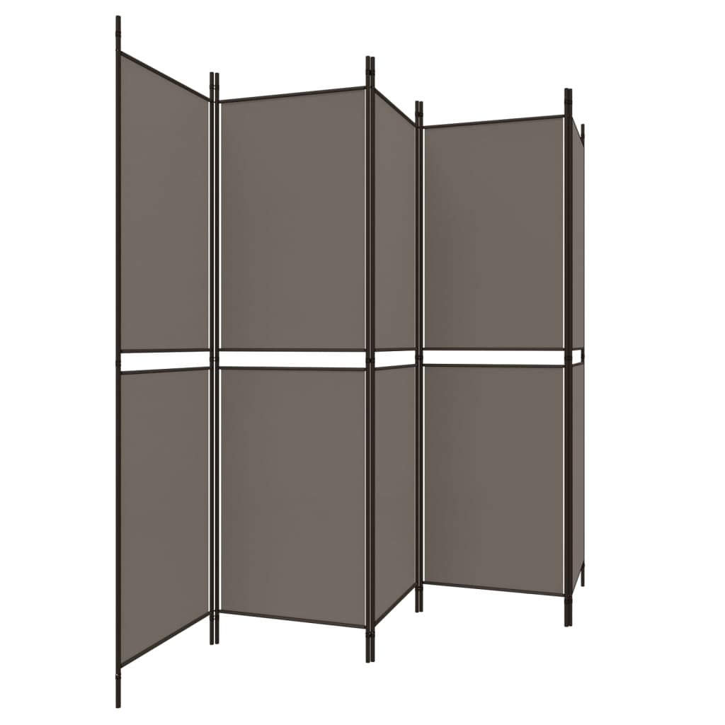 vidaXL 5-Panel Room Divider Anthracite 98.4"x86.6" Fabric