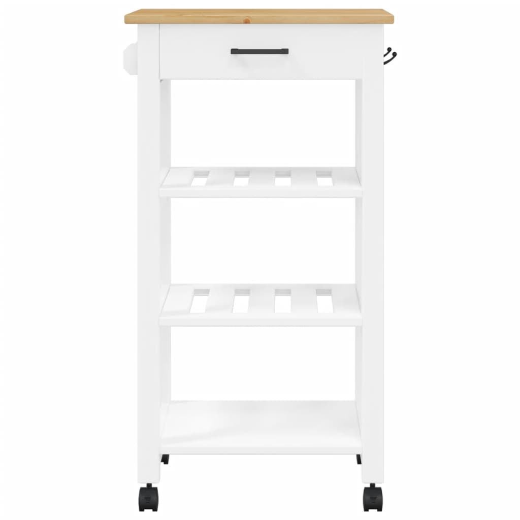 vidaXL Kitchen Trolley MONZA 18.9"x15.7"x35.4" Solid Wood Pine