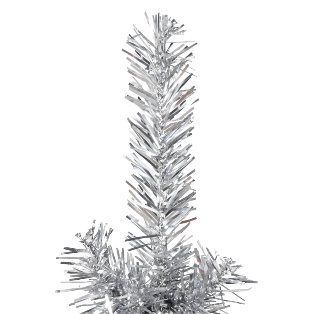 vidaXL Slim Artificial Half Christmas Tree with Stand Silver 4 ft