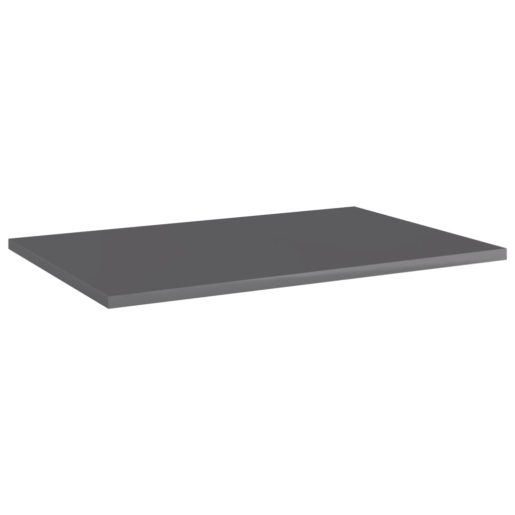 vidaXL Bookshelf Boards 4 pcs High Gloss Gray 23.6"x15.7"x0.6" Engineered Wood