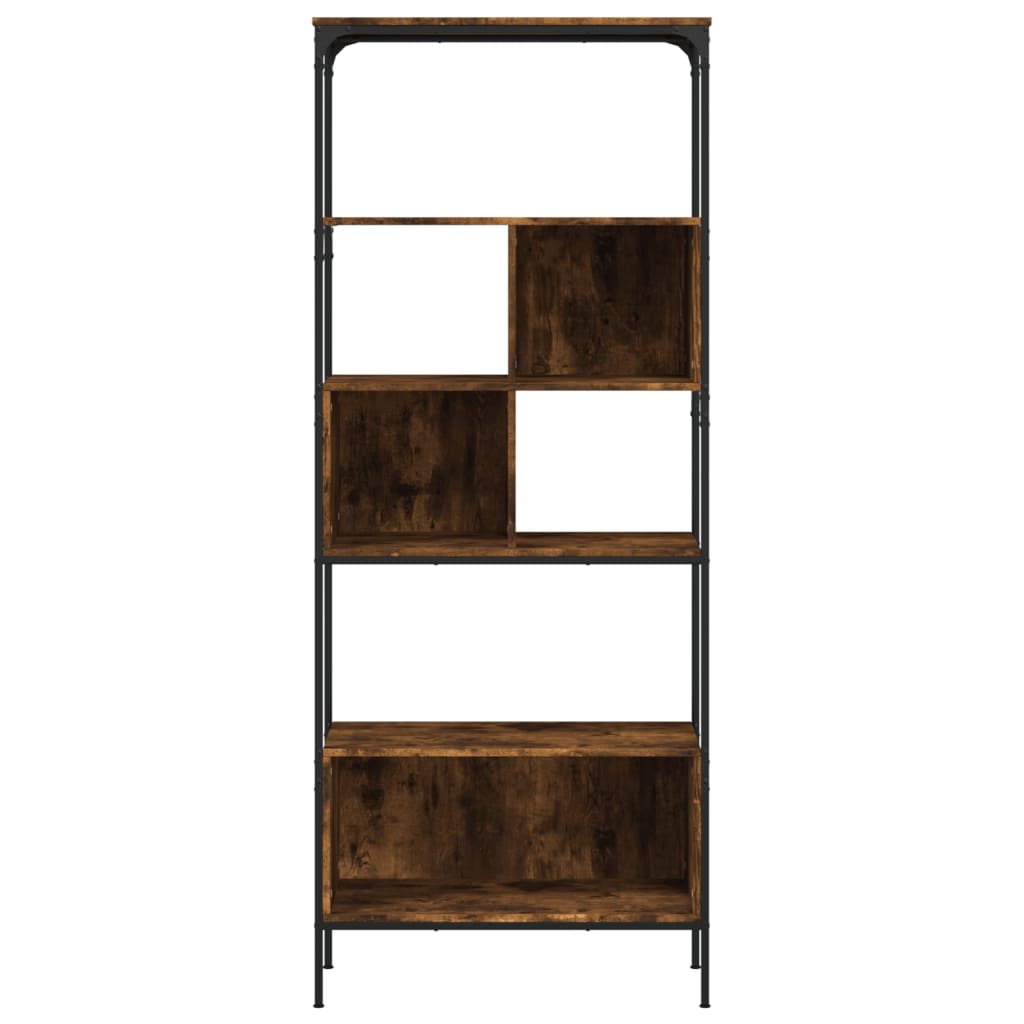 vidaXL Bookcase 5-Tier Smoked Oak 29.9"x13"x74.2" Engineered Wood