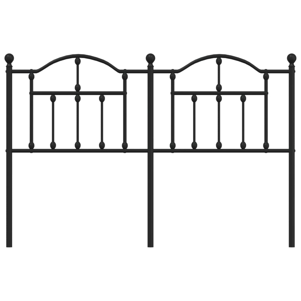 vidaXL Metal Headboard Black 53.1"