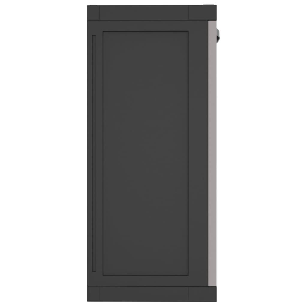 vidaXL Outdoor Storage Cabinet Gray and Black 25.6"x14.6"x33.5" PP