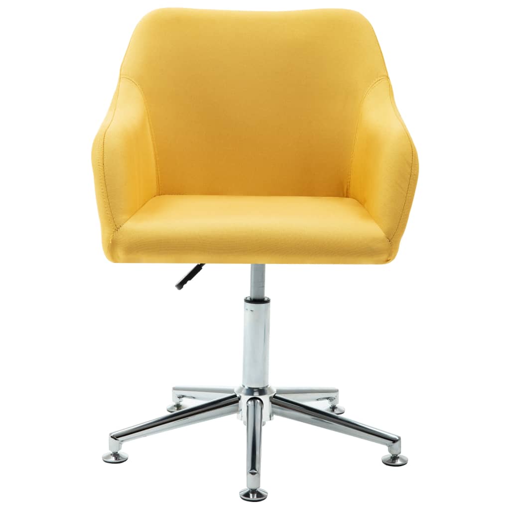 vidaXL Swivel Dining Chairs 2 pcs Yellow Fabric