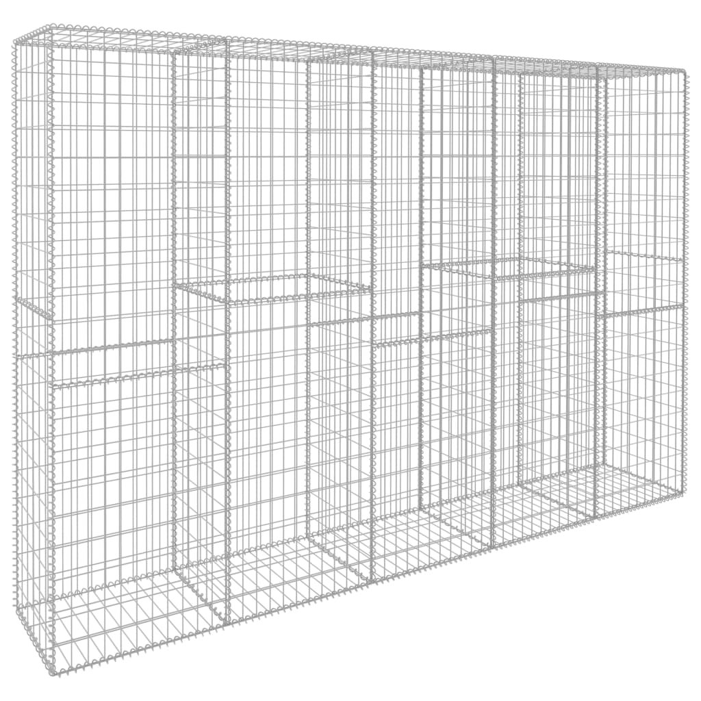 vidaXL Gabion Wall with Cover Galvanized Steel 118.1"x19.7"x78.7"