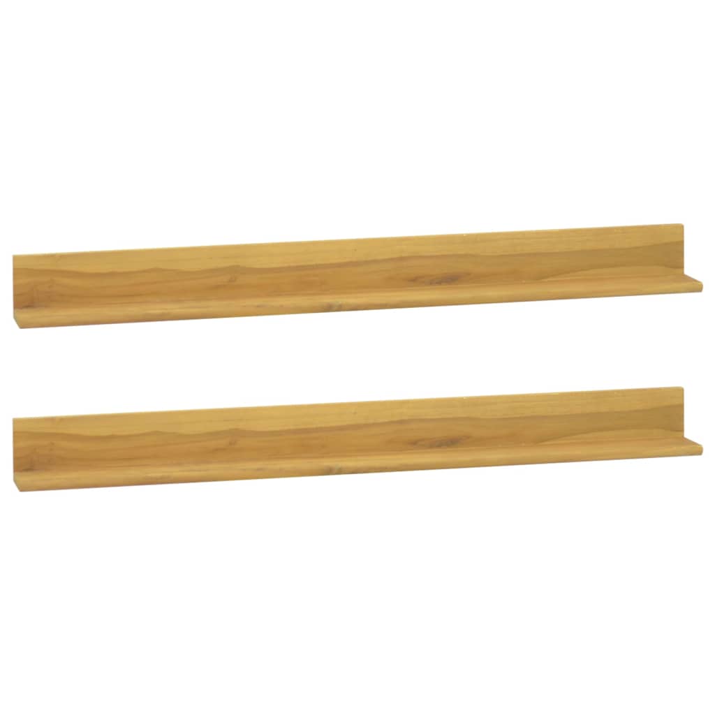 vidaXL Wall Shelves 2 pcs 43.3"x3.9"x3.9" Solid Wood Teak