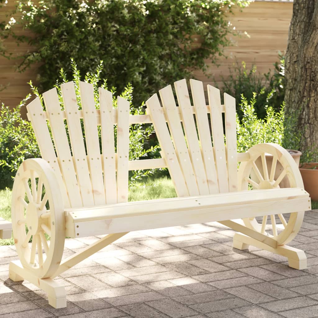 vidaXL Patio Adirondack Chair 2-Seater Solid Wood Fir