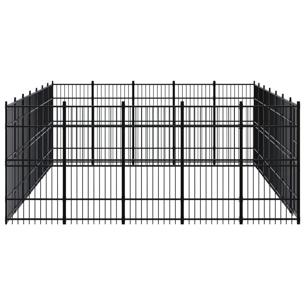 vidaXL Outdoor Dog Kennel Steel 347.2 ft²