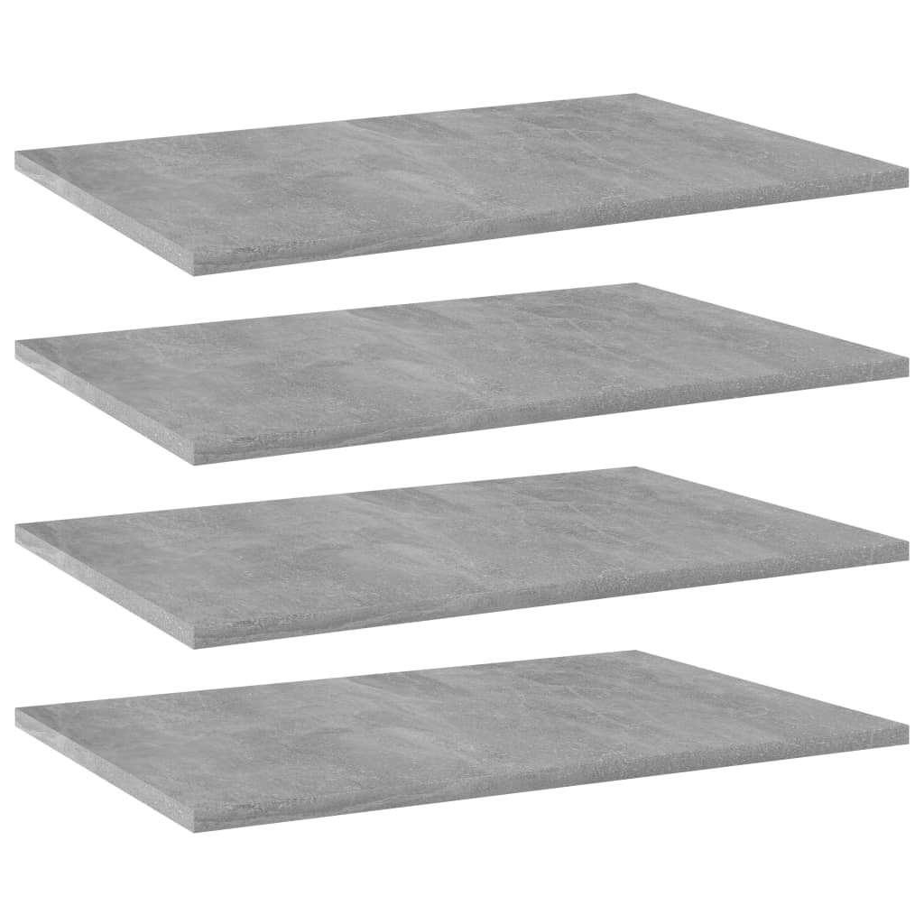 vidaXL Bookshelf Boards 4 pcs Concrete Gray 23.6"x15.7"x0.6" Engineered Wood