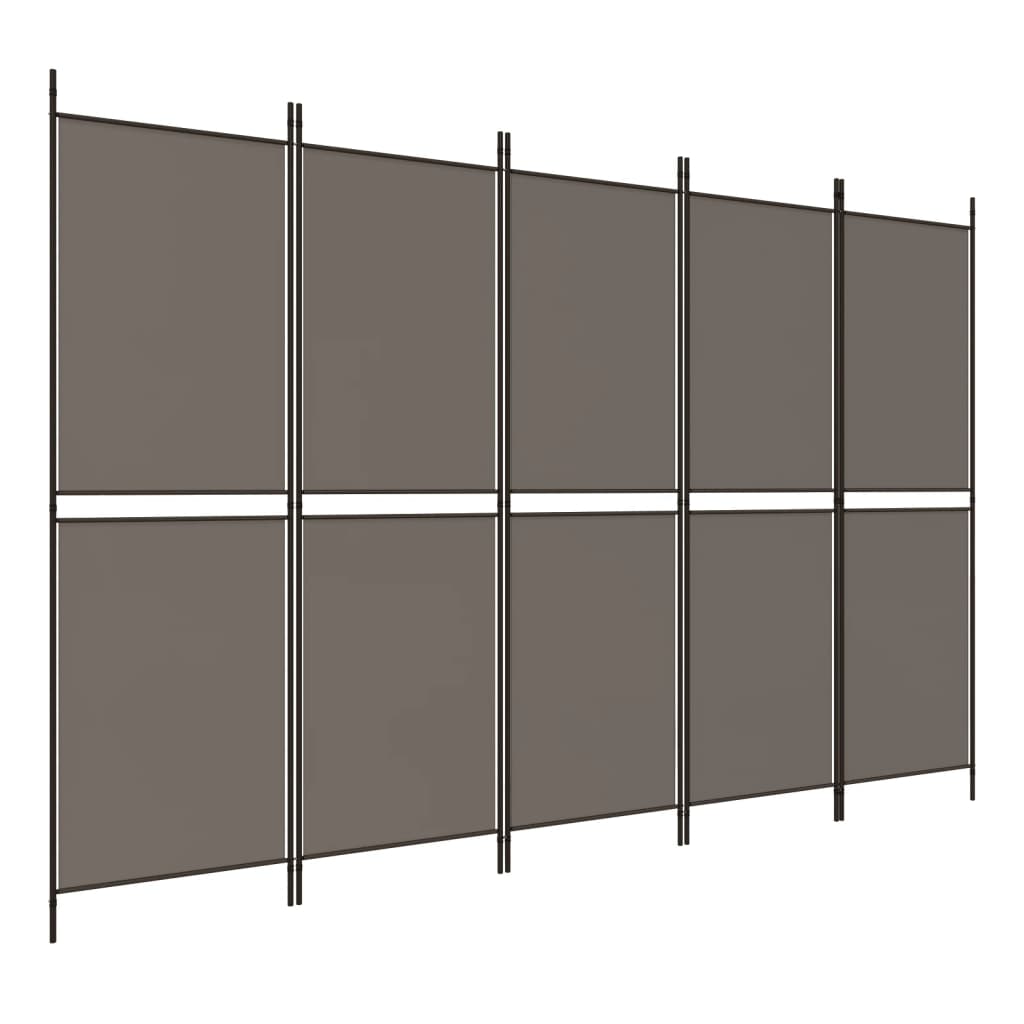 vidaXL 5-Panel Room Divider Anthracite 98.4"x86.6" Fabric