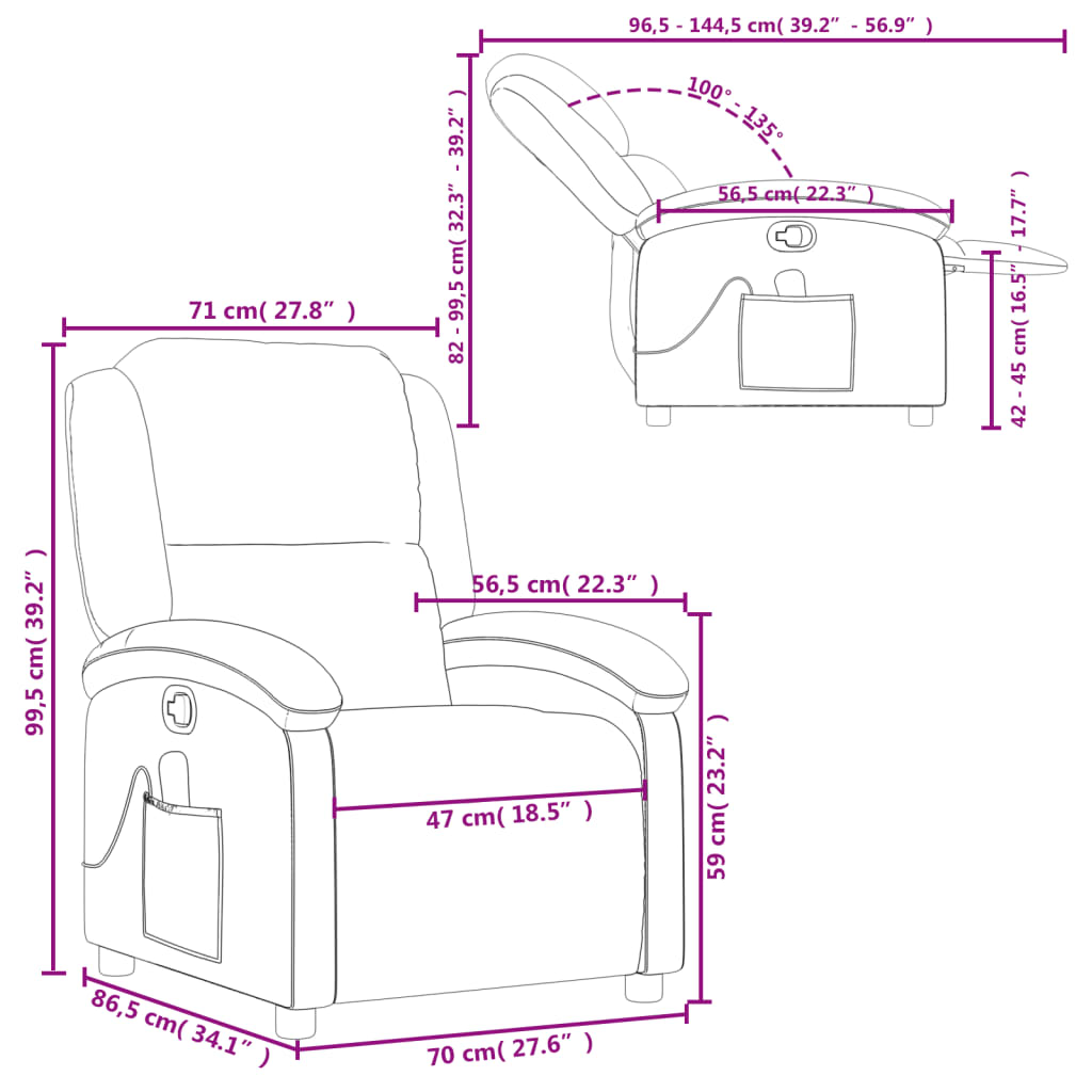 vidaXL Massage Recliner Chair Dark Green Velvet