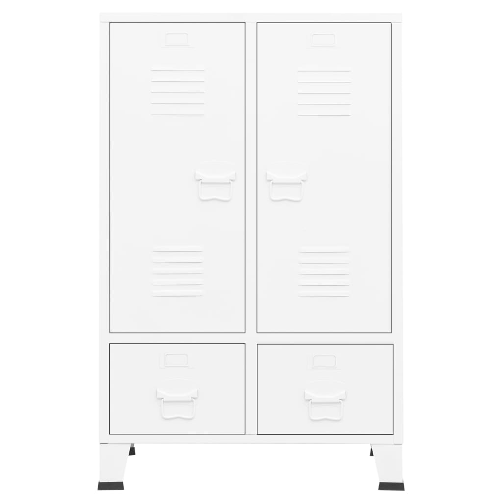 vidaXL Industrial Wardrobe White 26.4"x13.8"x42.1" Steel