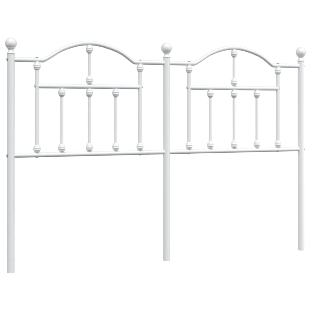 vidaXL Metal Headboard White 53.1"