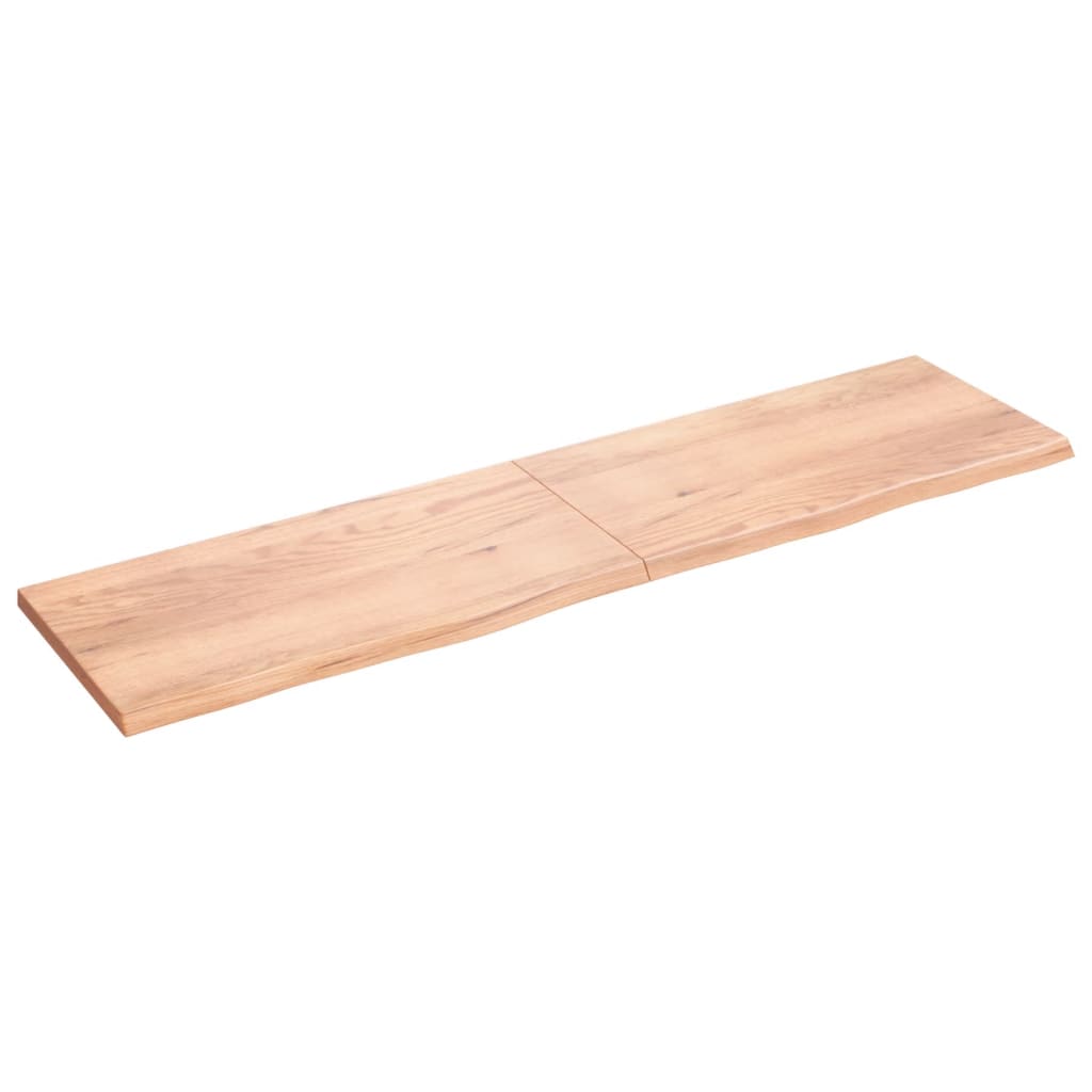 vidaXL Wall Shelf Light Brown 78.7"x19.7"x(0.8"-1.6") Treated Solid Wood Oak