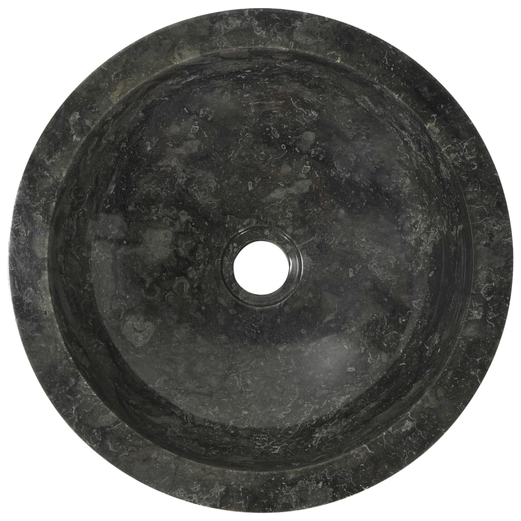 vidaXL Sink 15.7"x4.7" Marble Black