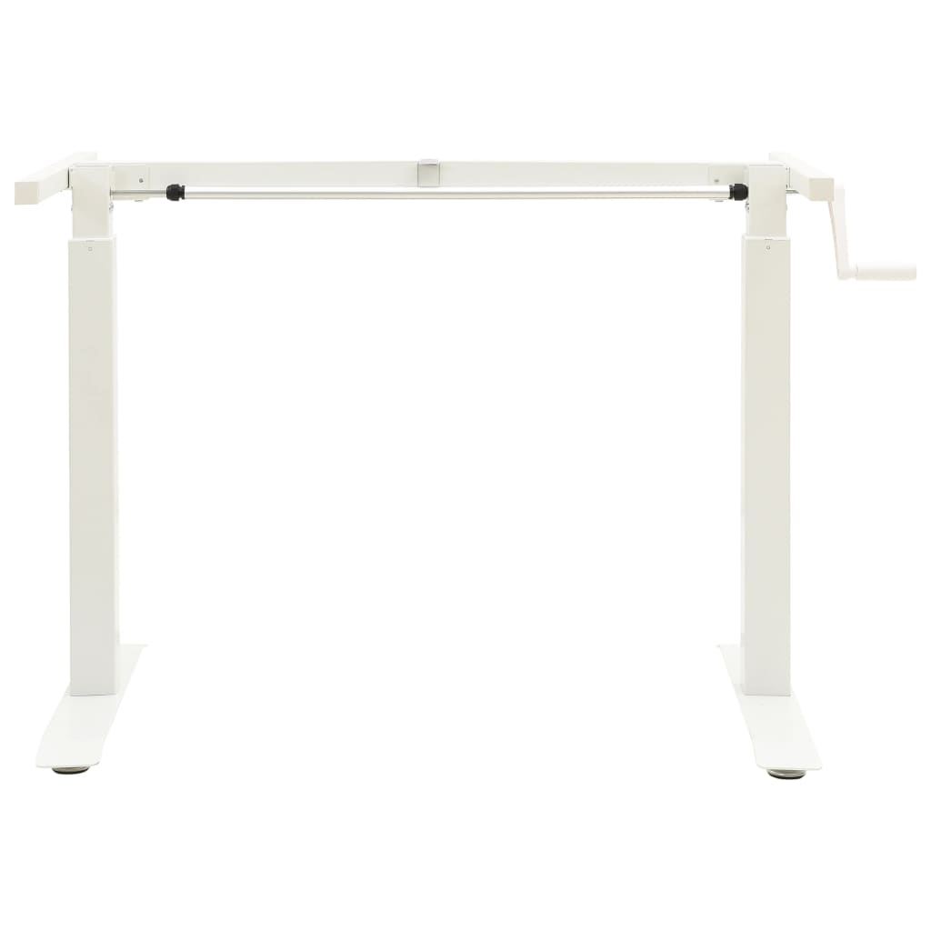 vidaXL Manual Height Adjustable Standing Desk Frame Hand Crank White