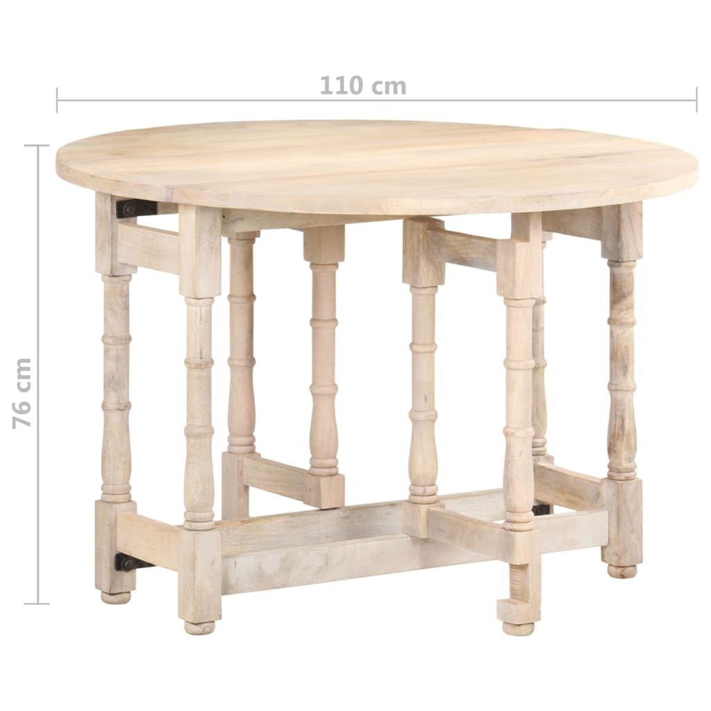 vidaXL Dining Table Round 43.3"x29.9" Solid Mango Wood