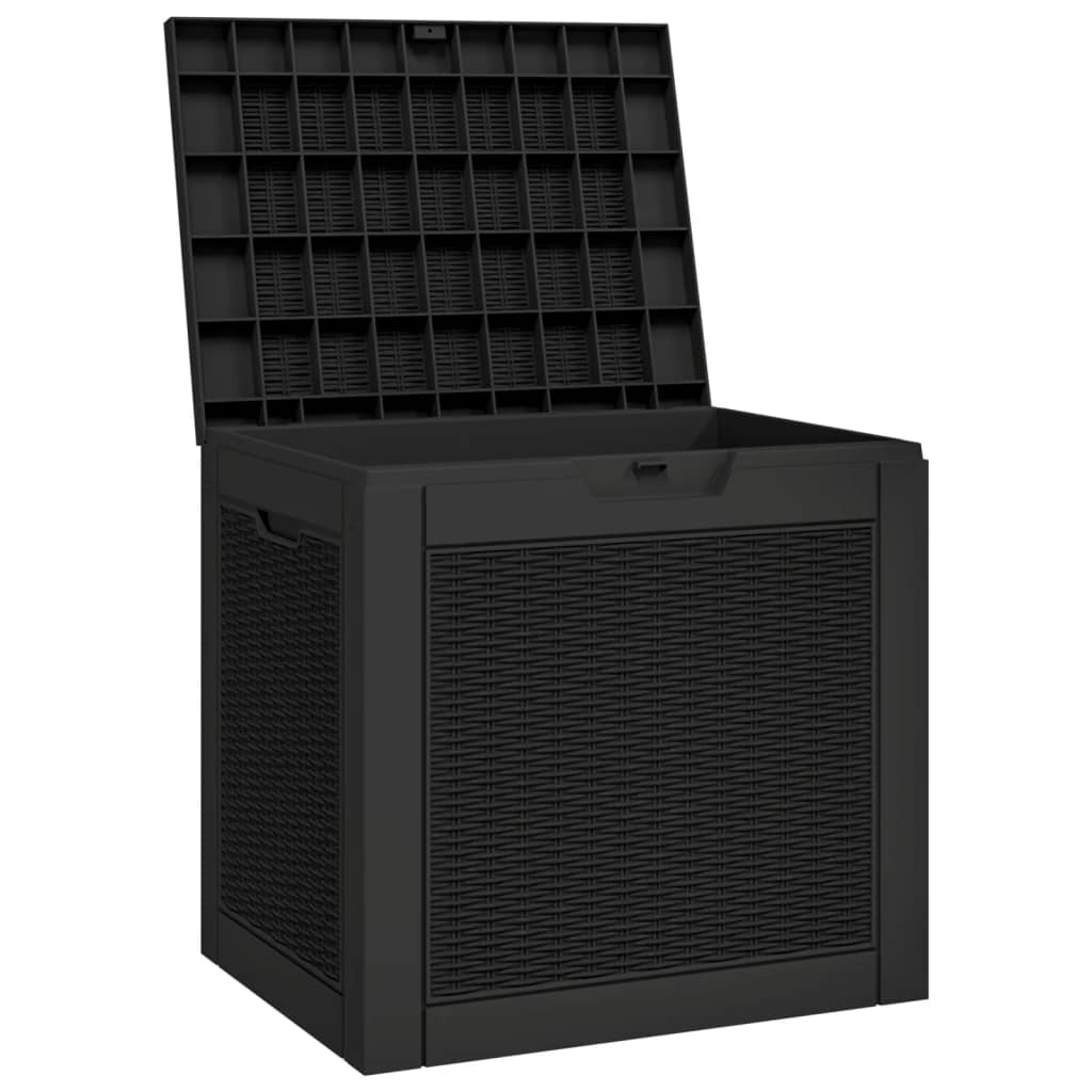 vidaXL Patio Storage Box Black 21.9"x16.9"x20.9" Polypropylene