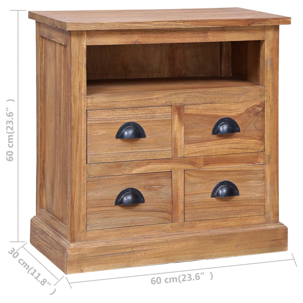 vidaXL Side Cabinet 23.6"x11.8"x23.6" Solid Teak