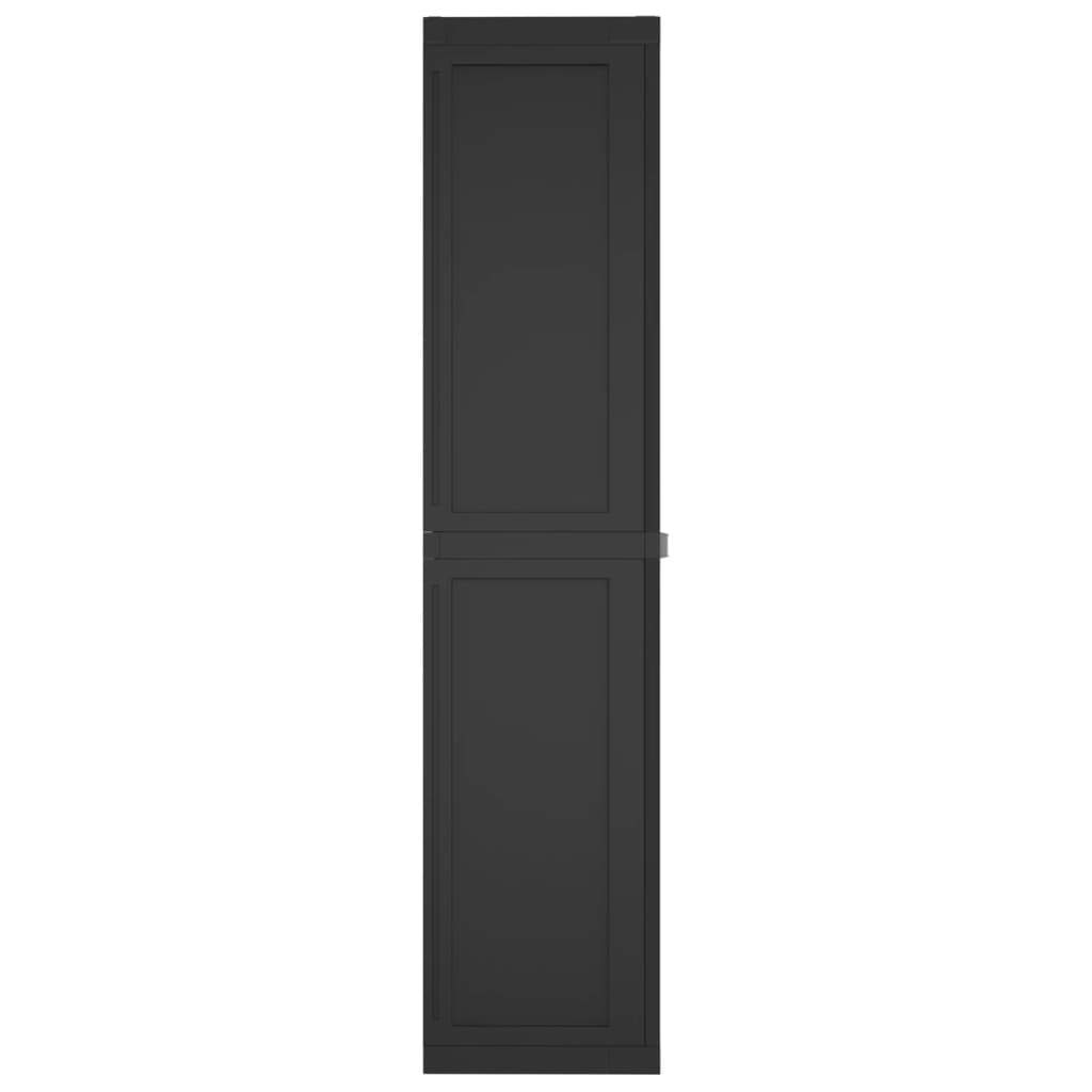 vidaXL Outdoor Storage Cabinet Black 38.2"x14.6"x65" PP