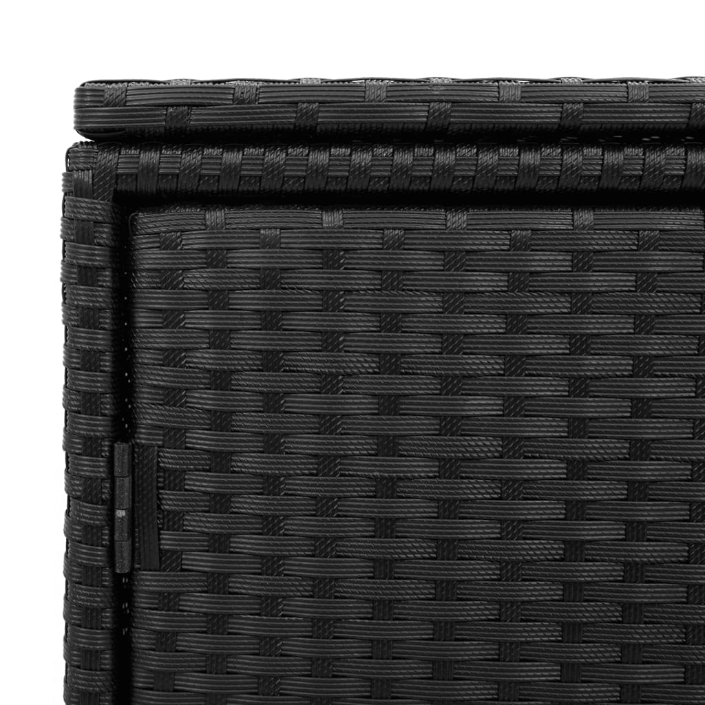 vidaXL Patio Storage Cabinet Black 43.3"x21.7"x23.8" Poly Rattan