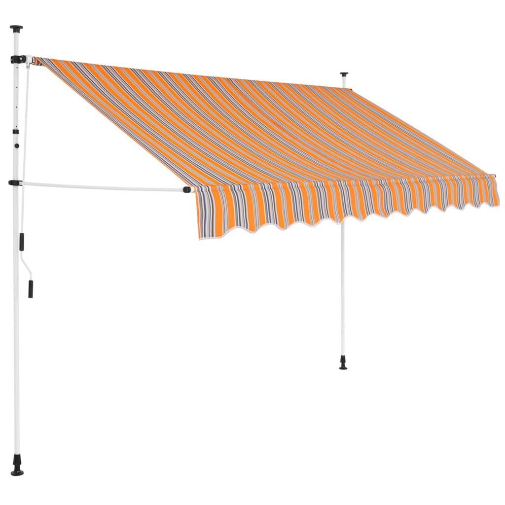 vidaXL Manual Retractable Awning 118.1" Yellow and Blue Stripes