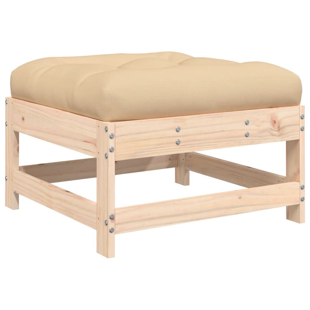 vidaXL 3 Piece Patio Lounge Set with Cushions Solid Wood