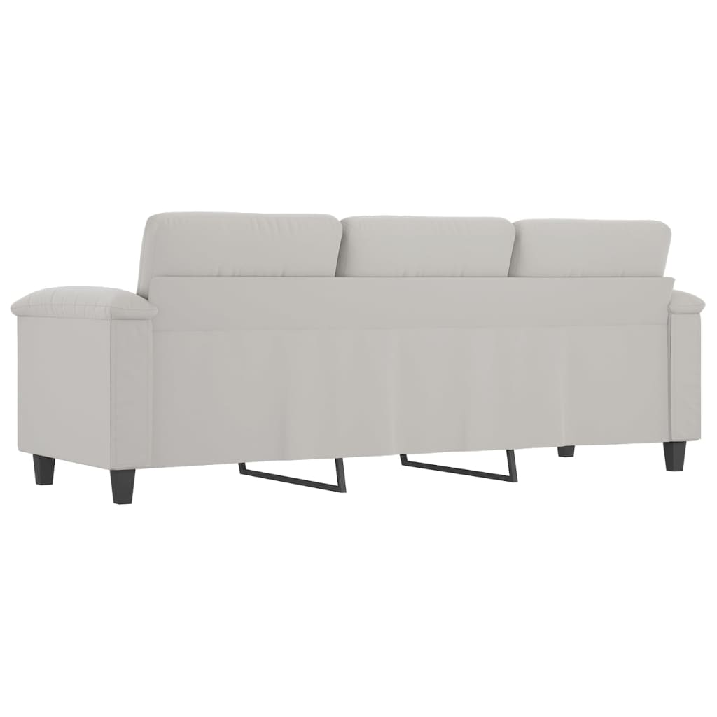 vidaXL 3-Seater Sofa Light Gray 70.9" Microfiber Fabric