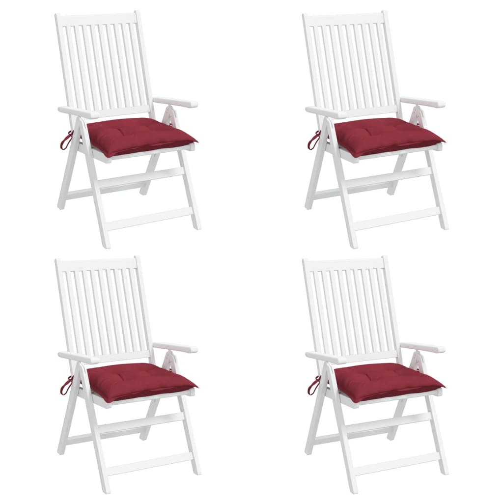 vidaXL Chair Cushions 4 pcs Wine Red 19.7"x19.7"x2.8" Oxford Fabric