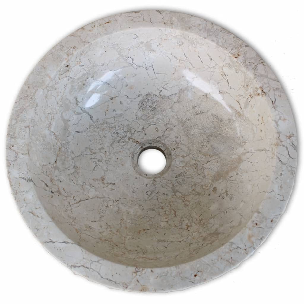 vidaXL Basin Marble 15.7" Cream