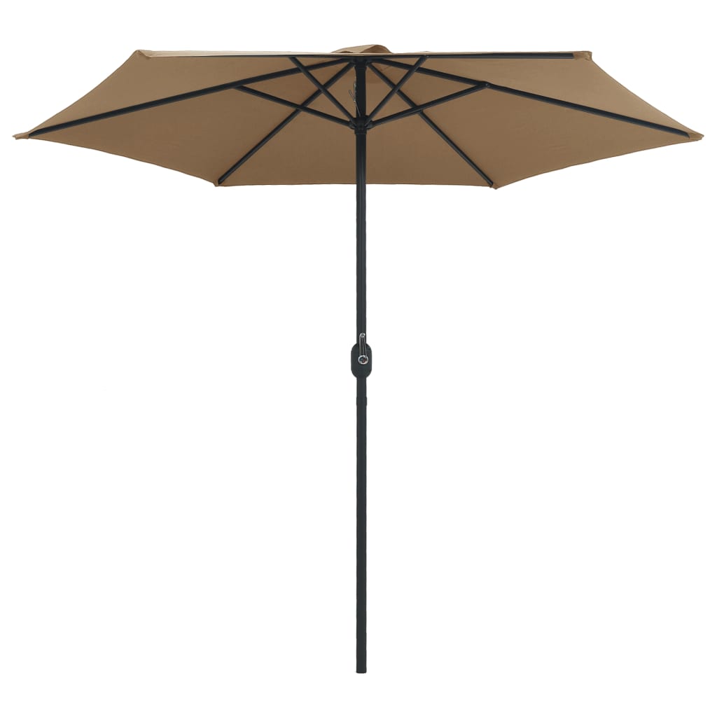 vidaXL Garden Parasol with Aluminum Pole 106.3"x96.9" Taupe