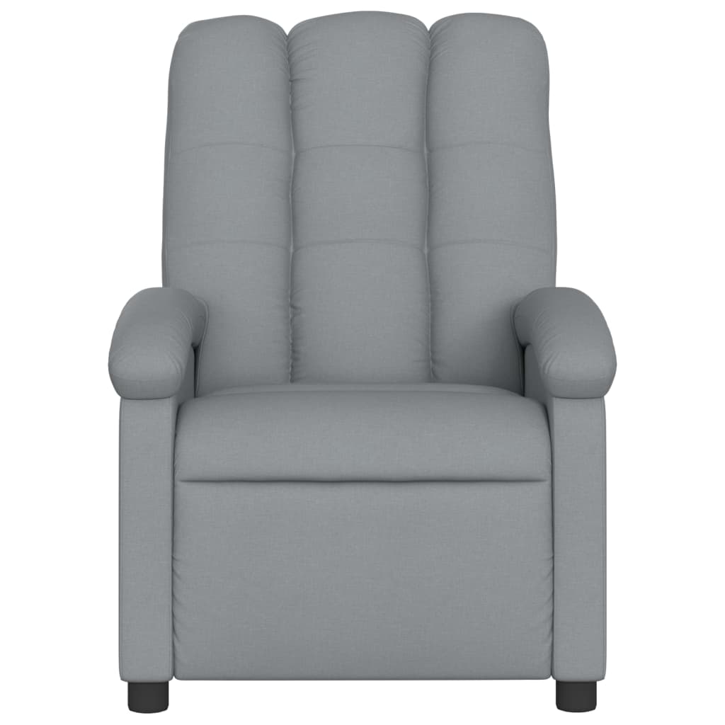 vidaXL Massage Recliner Chair Light Gray Fabric