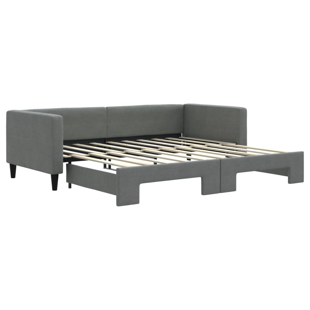 vidaXL Daybed with Trundle without Mattress Dark Gray 39.4"x74.8"