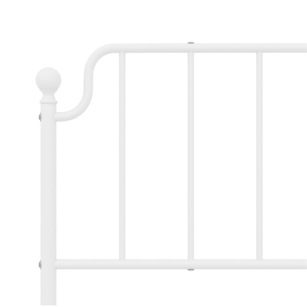 vidaXL Metal Bed Frame with Headboard White 76"x79.9" King