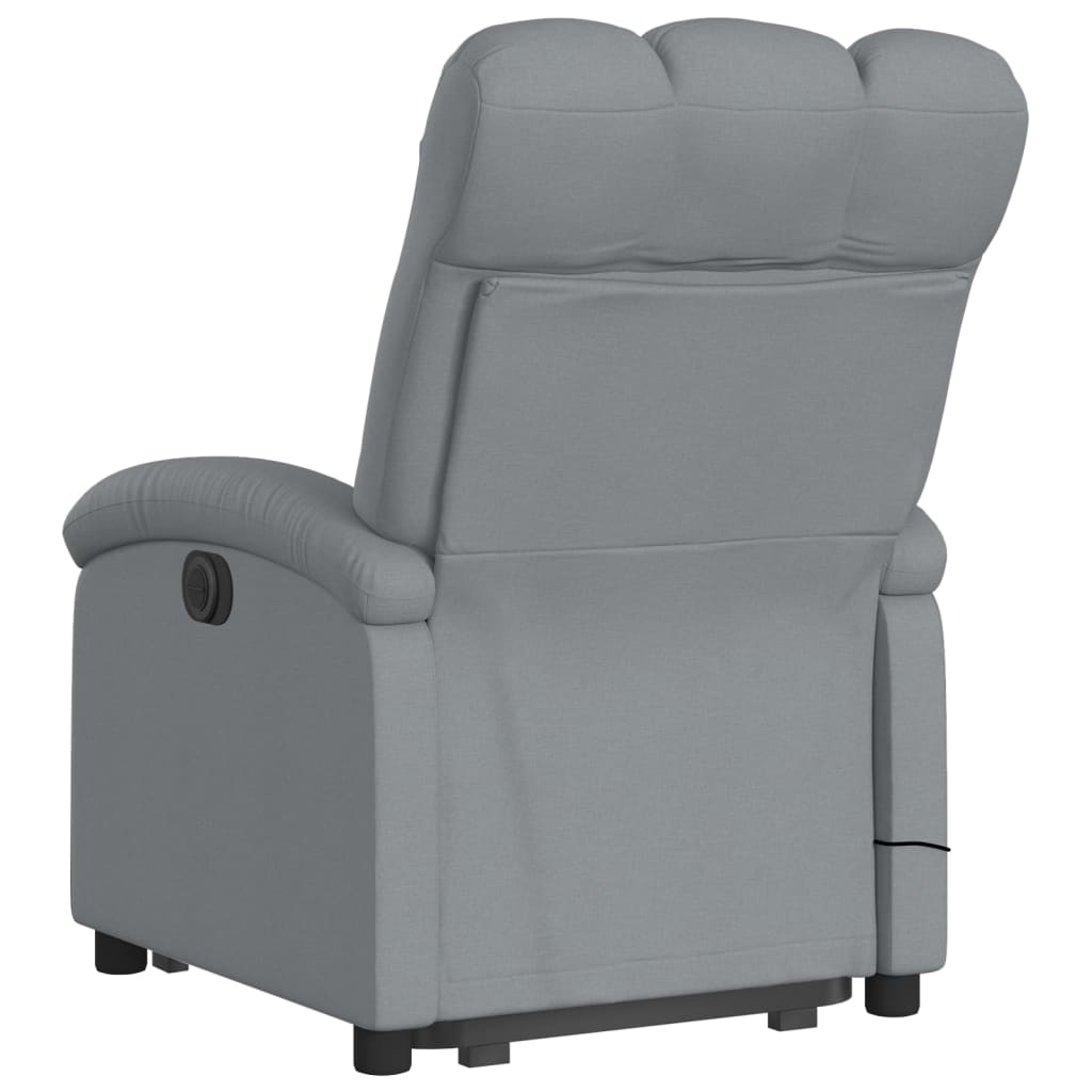 vidaXL Electric Stand up Massage Recliner Chair Light Gray Fabric