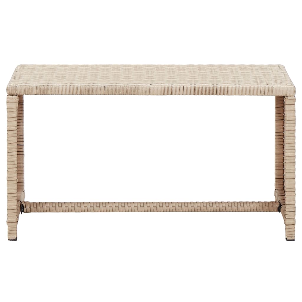 vidaXL Coffee Table Beige 27.6"x15.7"x15" Poly Rattan