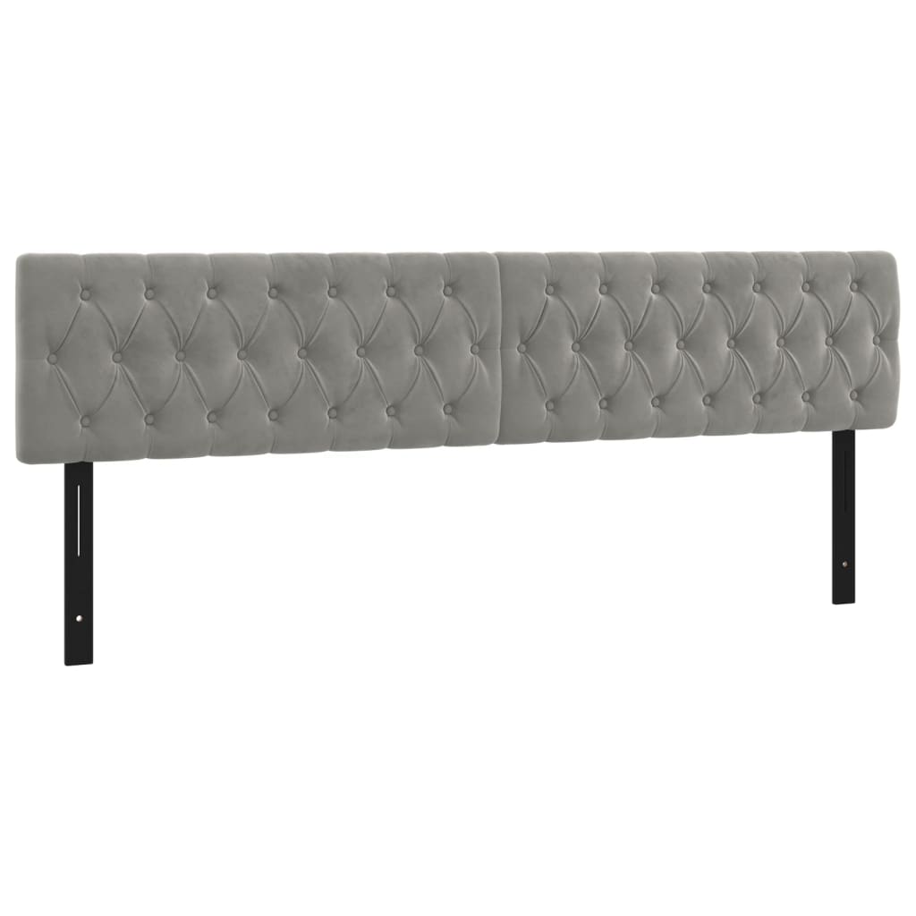 vidaXL LED Headboard Light Gray 70.9"x2.8"x30.7"/34.6" Velvet