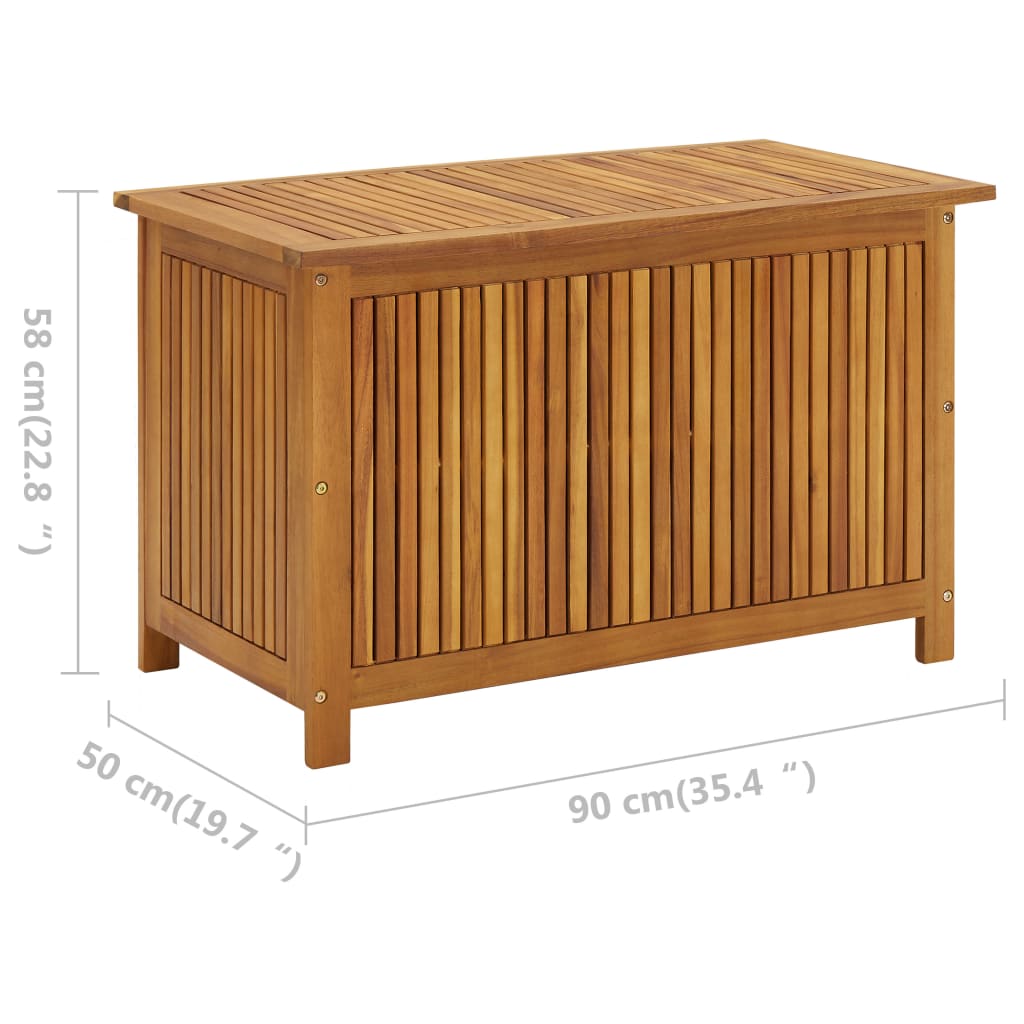 vidaXL Patio Storage Box 35.4"x19.7"x22.8" Solid Wood Acacia